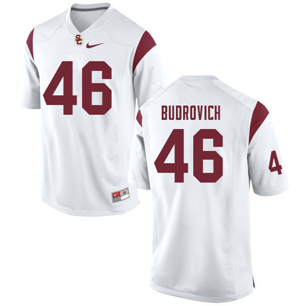Men #46 Reid Budrovich USC Trojans College Football Jerseys Sale-White